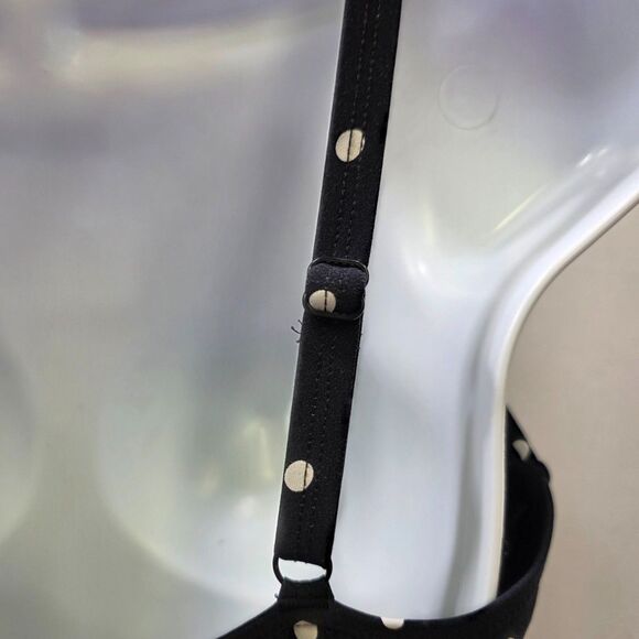 NIP TUCK Pin-Up Perfection! Black & White Polka Dot Ruched Tankini Top Size 10 - Picture 7 of 11